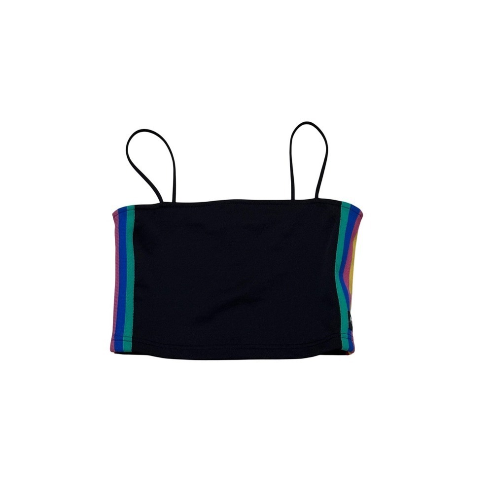 Minga London Womens Small Black Rainbow Stripe Cami Crop Top‎ Kidcore Size Small